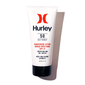 Hurley Water Resistant Broad Spectrum Sunscreen Lotion, Kid and Family Friendly, SPF 50, Size 6 oz