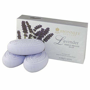Bronnley England Triple Milled Soaps for Women, Lavender, 3.5 oz