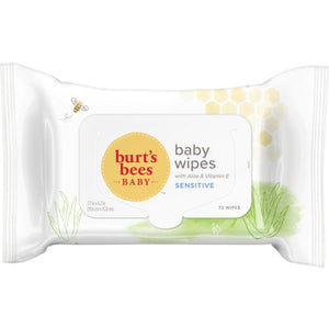 Burt's Bees Baby Chlorine-Free Wipes, Unscented Natural Baby Wipes - 72 Wipes