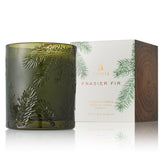 Thymes Frasier Fir Green Glass Molded Candle