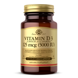 SOLGAR VITAMIN D3 (CHOLECALCIFEROL) 125 MCG (5,000 IU) VEGETABLE CAPSULES