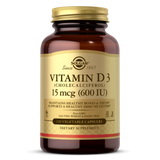 SOLGAR VITAMIN D3 (CHOLECALCIFEROL) 15 MCG (600 IU) VEGETABLE CAPSULES