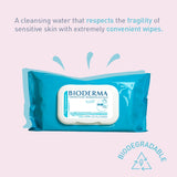 Bioderma Abcderm H2O Water Biodegradable Wipes, 60 count