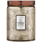 Voluspa SEASONAL LARGE EMBOSSED GLASS JAR CANDLE