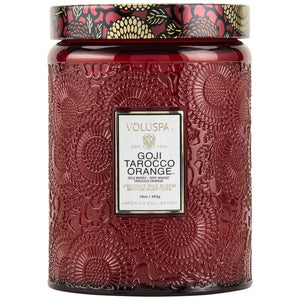 Voluspa Large Glass Jar Candle Goji Tarocco Orange 16 oz