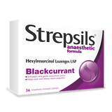 Strepsils Blackcurrant Sore Throat Lozenges, 36ct