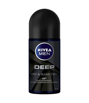 Nivea Deep Black Carbon Dark Wood Deodorant Roll-On 50ml