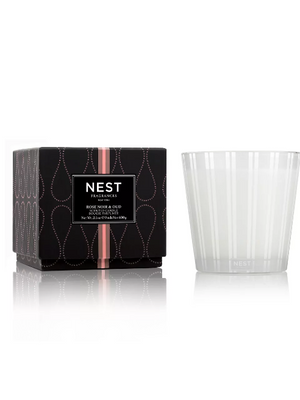 Nest Rose Noir & Oud 3 Wick Candle