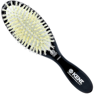 Kent CSGM 7.75" Classic Shine Medium Oval Cushion Straightening Brush and Hair Detangler - Soft White Boar Bristle Hair Brush