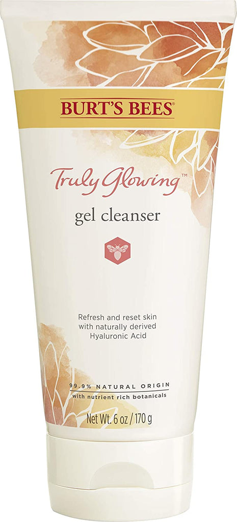 Burt's Bees Truly Glowing Refreshing Gel Cleanser with Naturally Derived Hyaluronic Acid and Other Natural Origin Ingredients, 6 Fluid Ounces